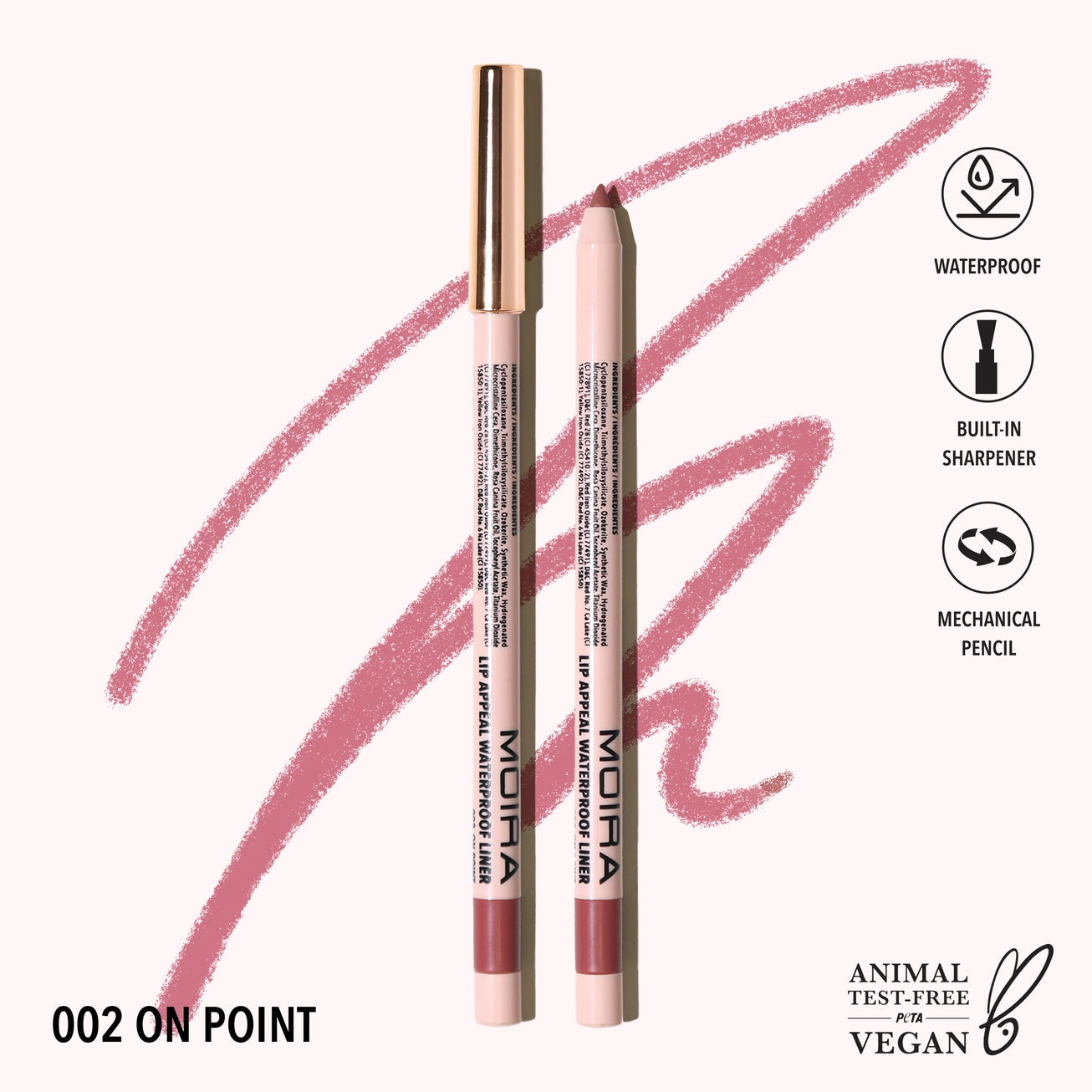 Moira Cosmetics - Crayon Lip Appeal Waterproof Liner teinte 002 On Point