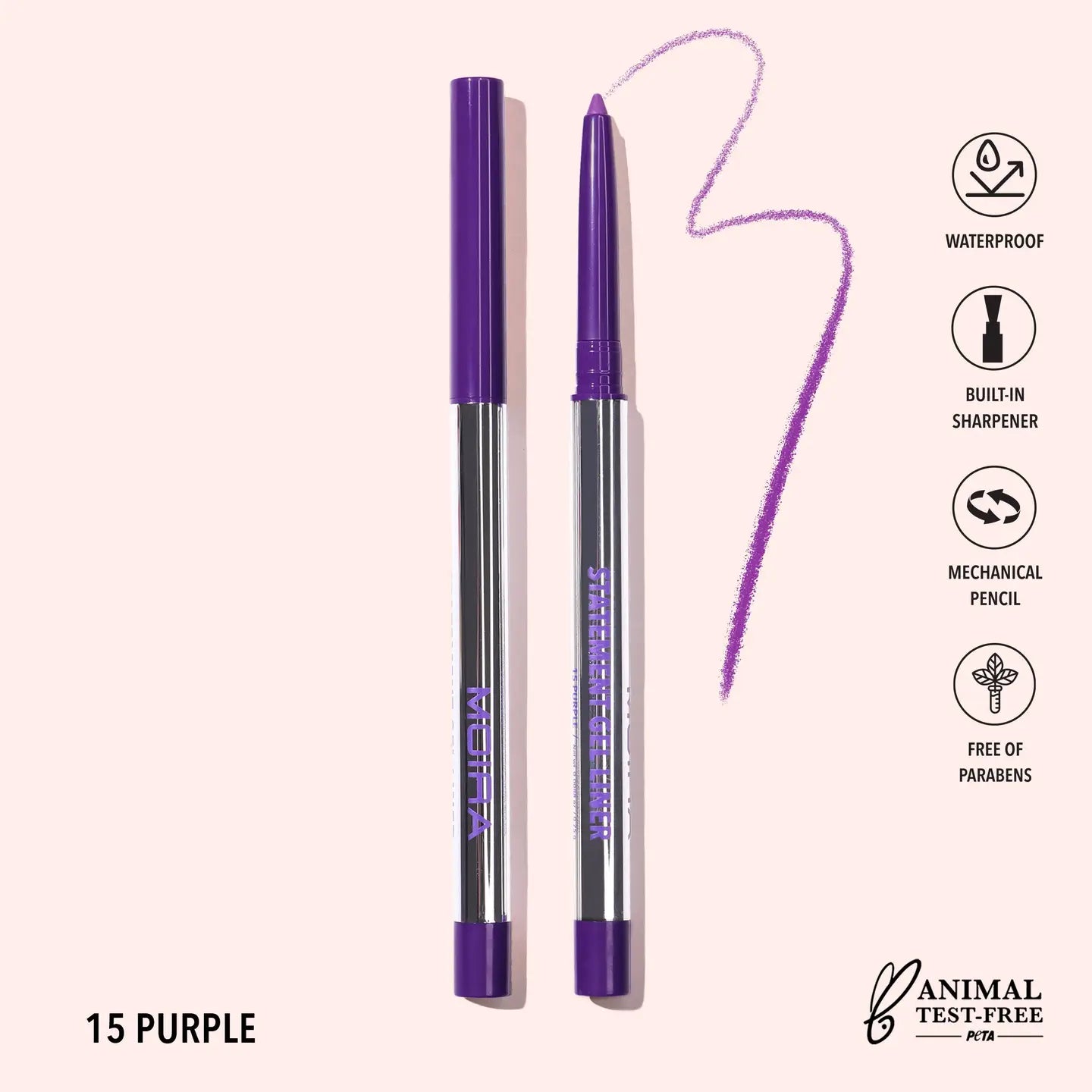 Moira Cosmetics - Crayon Statement Gel Liner Teinte 015 Violet