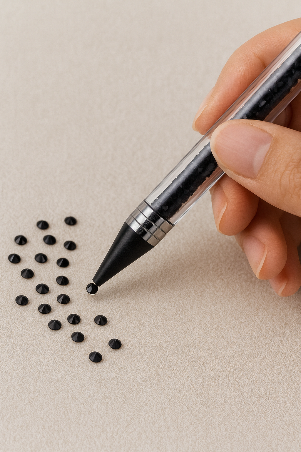 Stylo Applicateur de Strass Noir