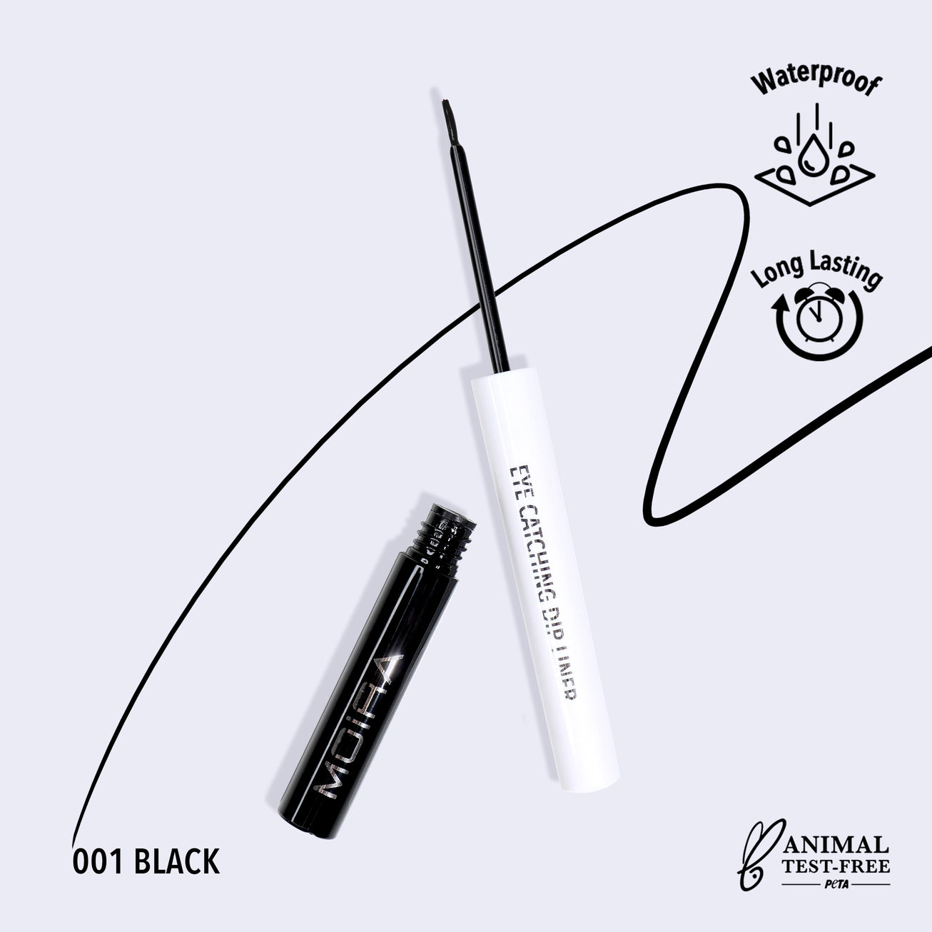 Moira Cosmetics - Eye Catching Dip Liner teinte 001 Noir