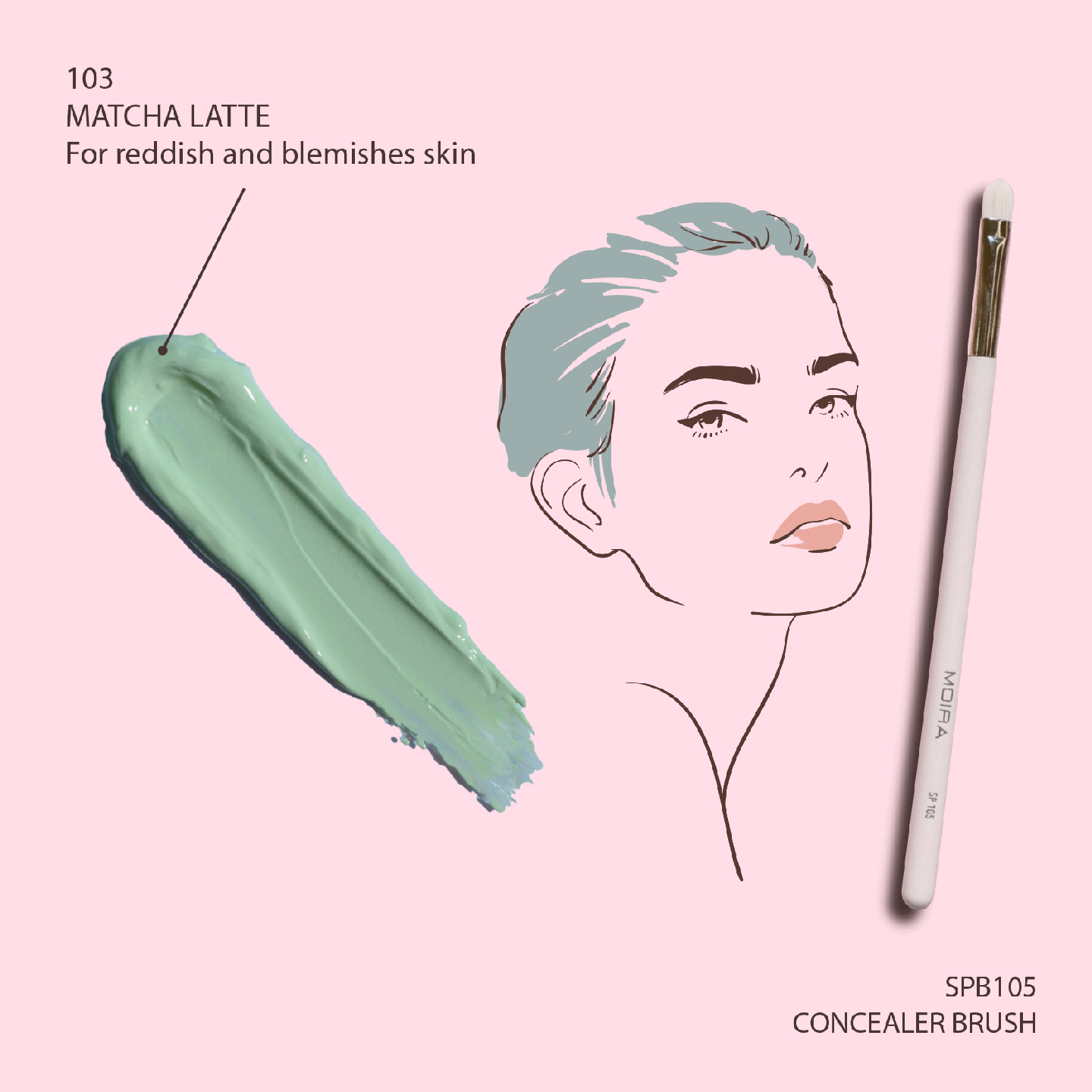 Moira Cosmetics - Lavish Color Correcting Concealer 103 Matcha Latte