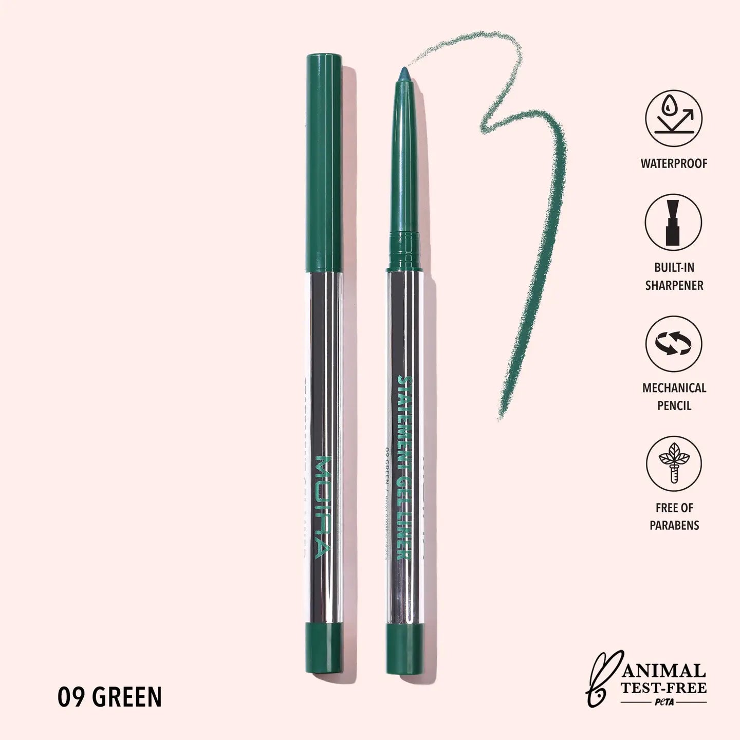 Moira Cosmetics - Crayon Statement Gel Liner Teinte 009 Vert