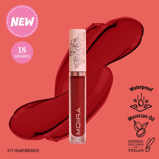 Moira Cosmetics - Lip Divine Liquid Lipstick teinte 017 Heartbreaker