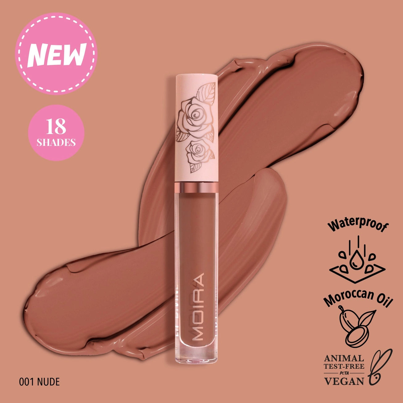 Moira Cosmetics - Lip Divine Liquid Lipstick teinte 001 Nude