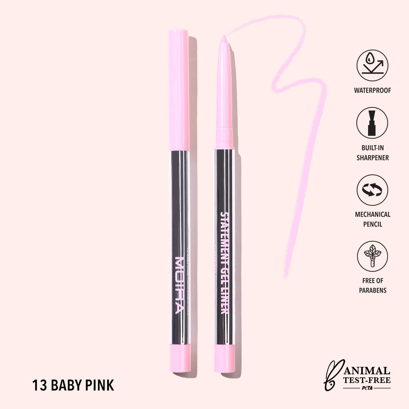 Moira Cosmetics - Crayon Statement Gel Liner Teinte 013 Rose Pâle