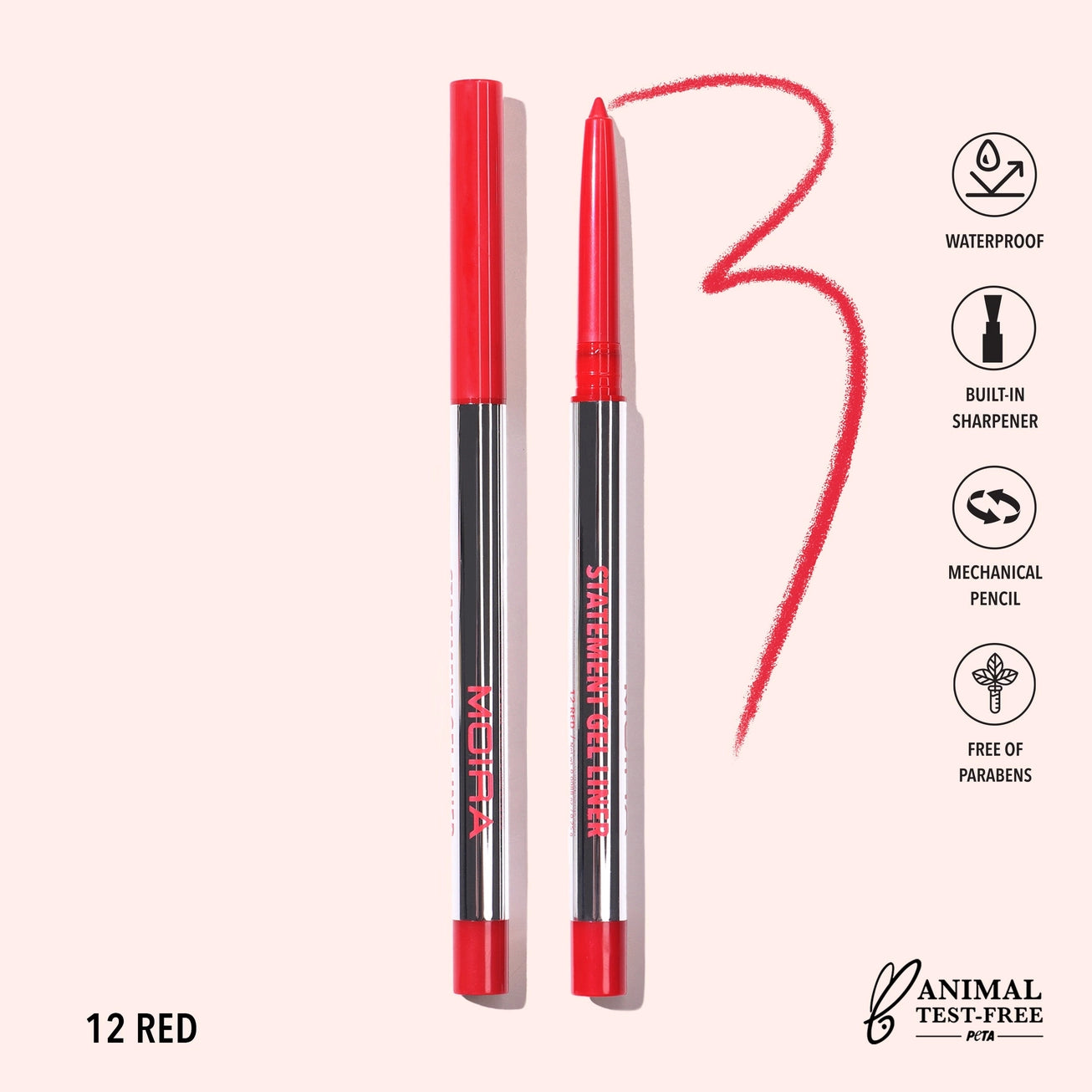 Moira Cosmetics - Crayon Statement Gel Liner Teinte 012 Rouge