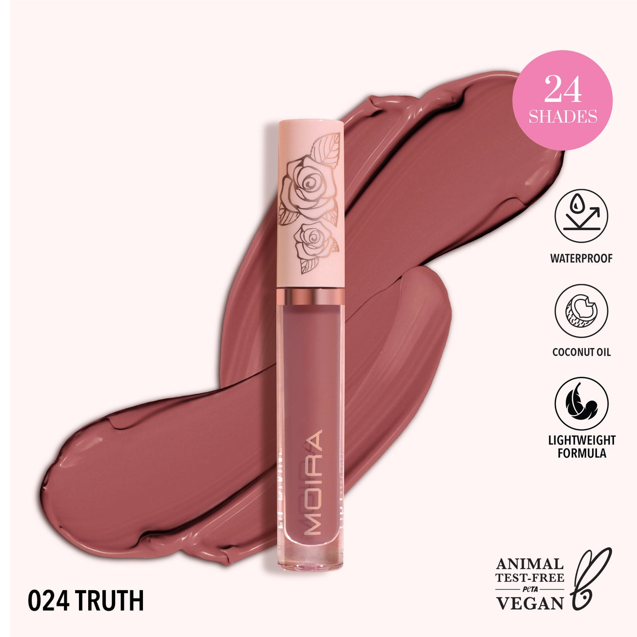 Moira Cosmetics - Lip Divine Liquid Lipstick teinte 024 Truth