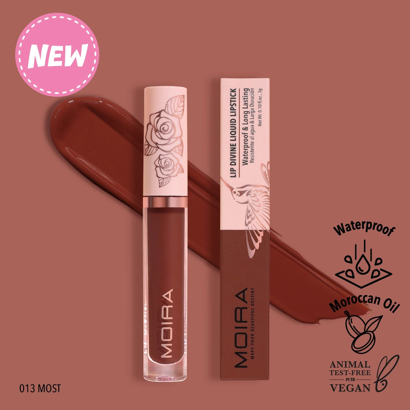 Moira Cosmetics - Lip Divine Liquid Lipstick teinte 013 Most