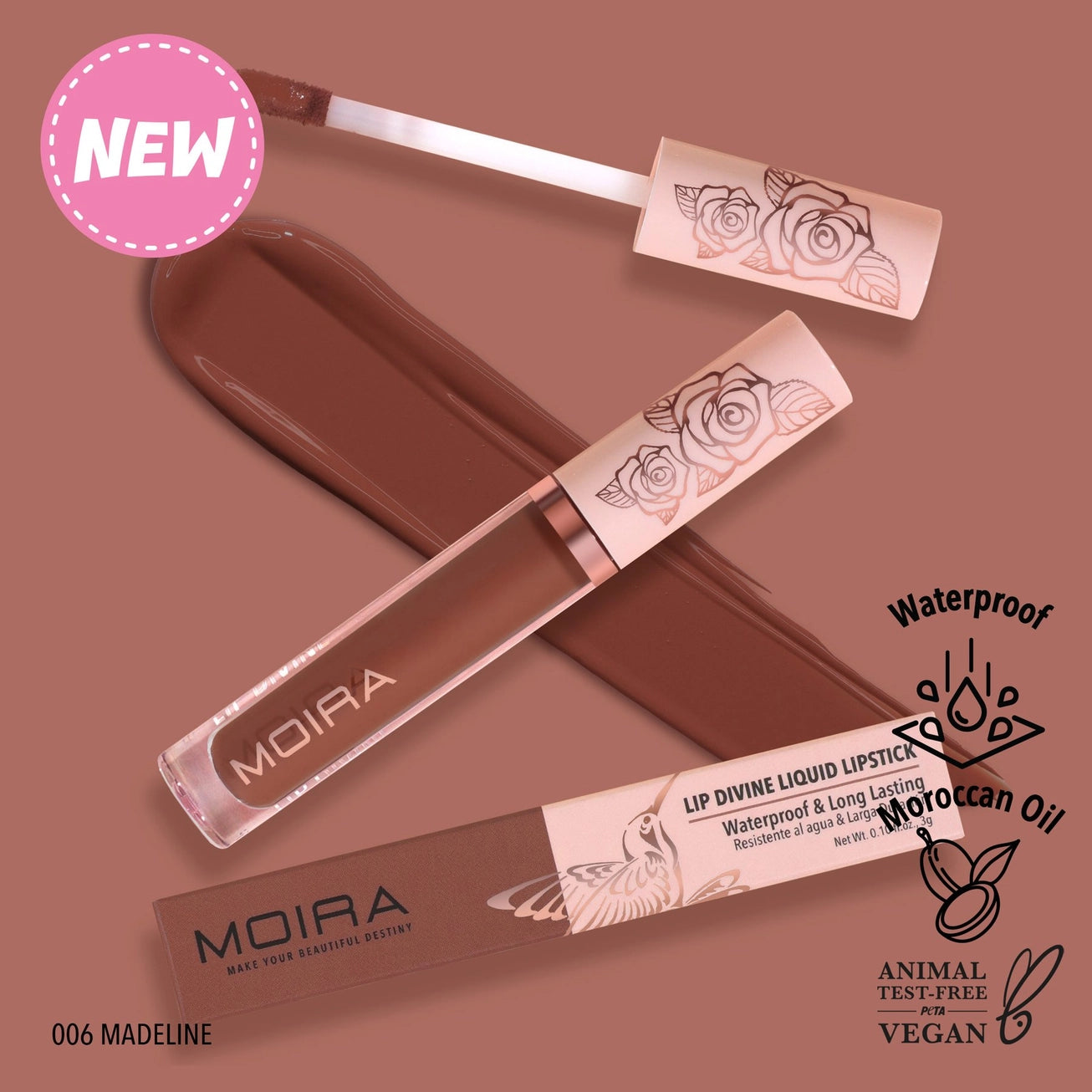 Moira Cosmetics - Lip Divine Liquid Lipstick teinte 006 Madeline