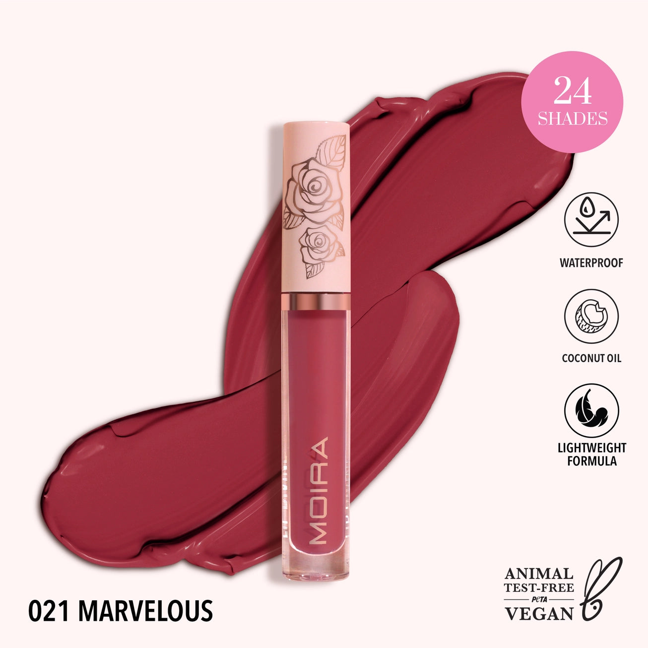 Moira Cosmetics - Lip Divine Liquid Lipstick teinte 021 Marvelous