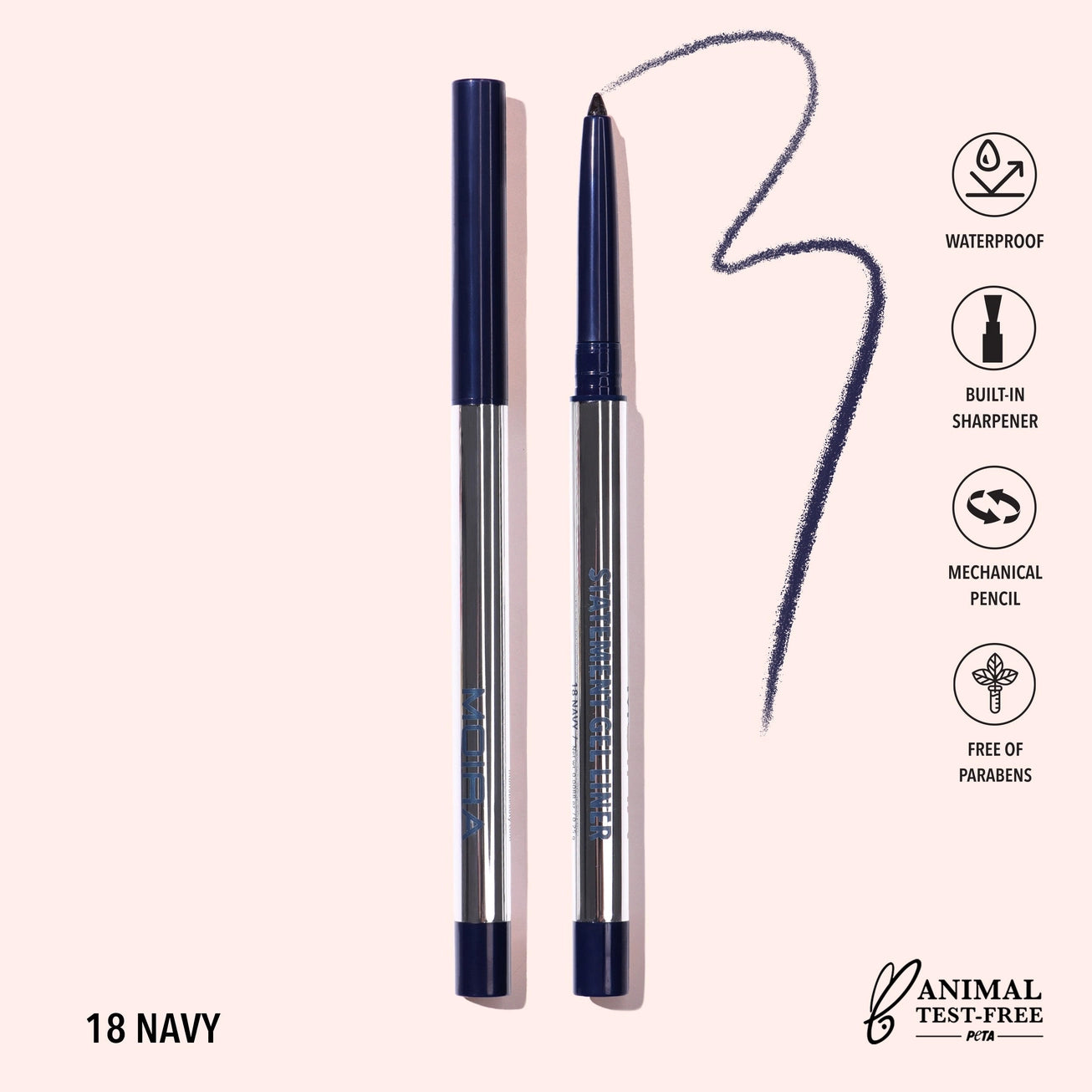 Moira Cosmetics - Crayon Statement Gel Liner Teinte 018 Bleu Marine