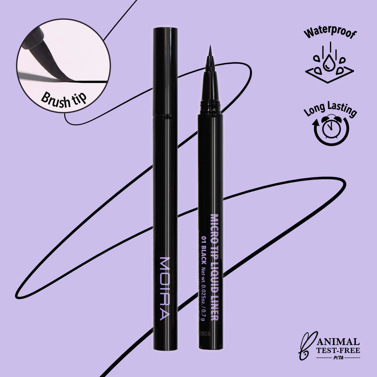 Moira Cosmetics - Eyeliner Micro Tip 001 Noir