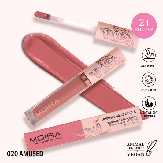 Moira Cosmetics - Lip Divine Liquid Lipstick teinte 020 Amused