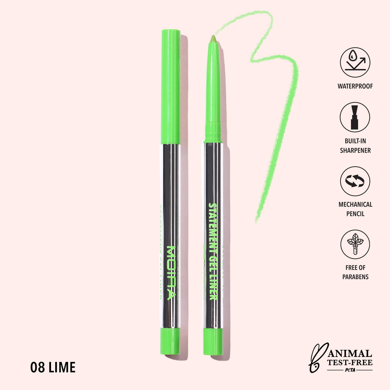 Moira Cosmetics - Crayon Statement Gel Liner Teinte 008 Citron Vert