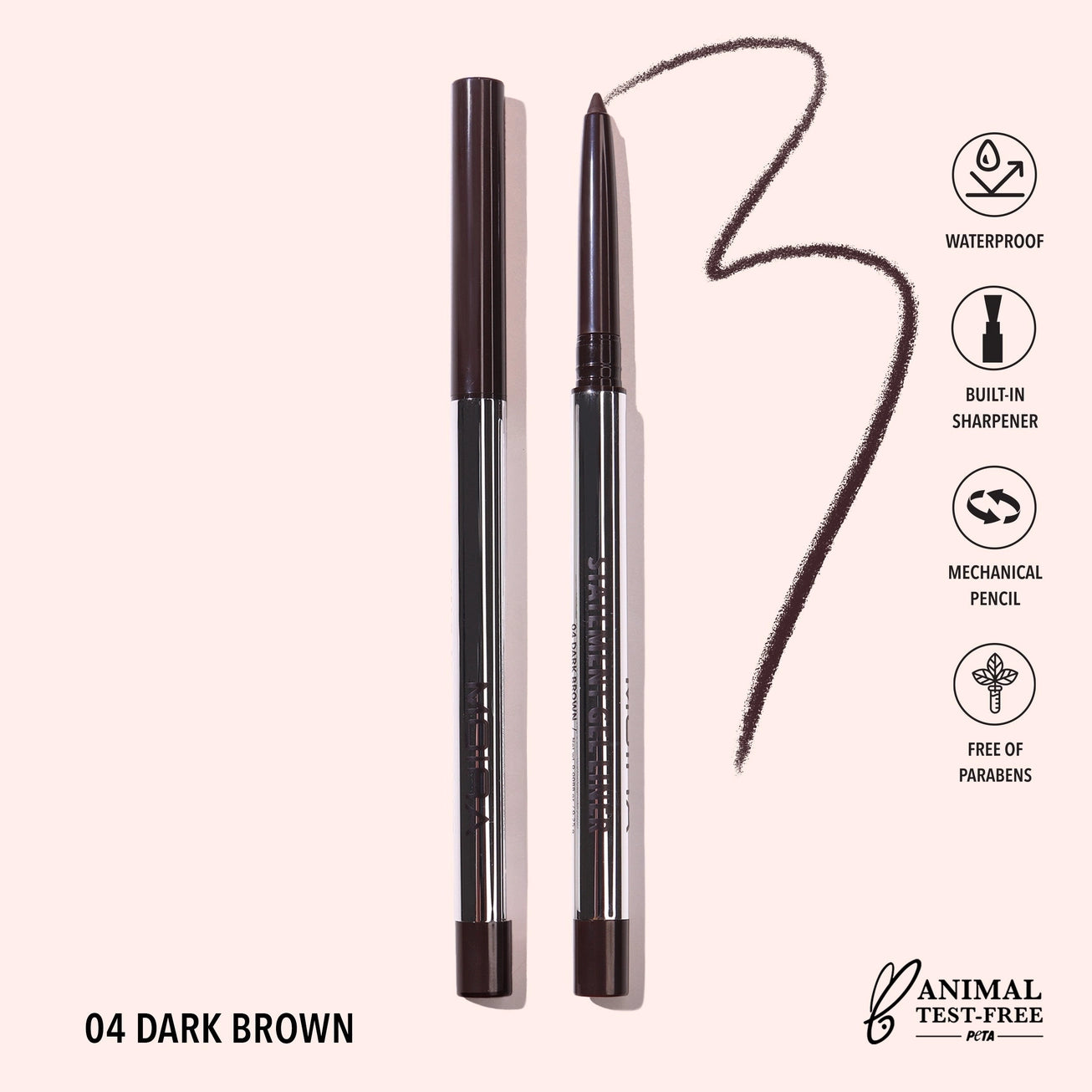Moira Cosmetics - Crayon Statement Gel Liner Teinte 004 Brun Foncé