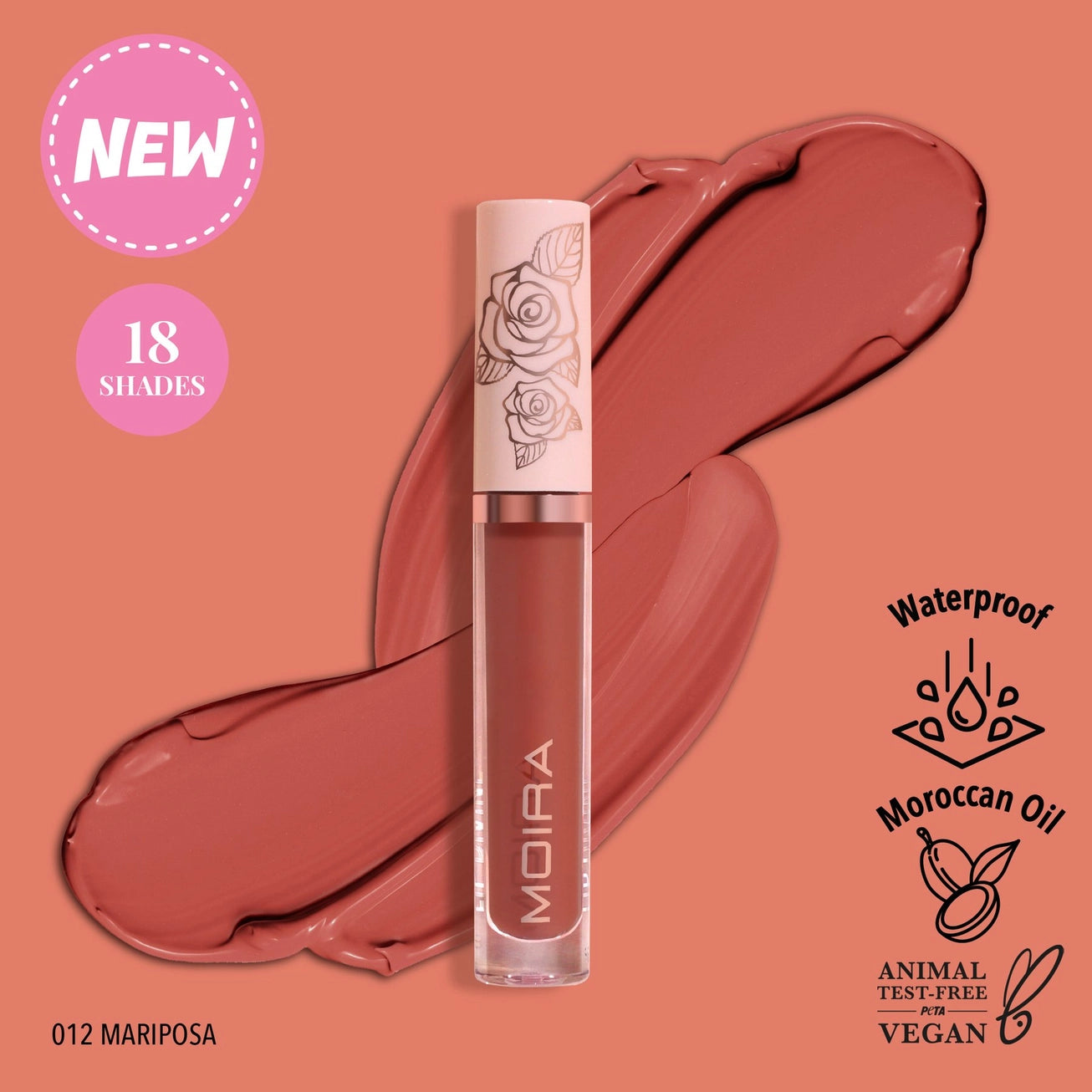 Moira Cosmetics - Lip Divine Liquid Lipstick teinte 012 Mariposa