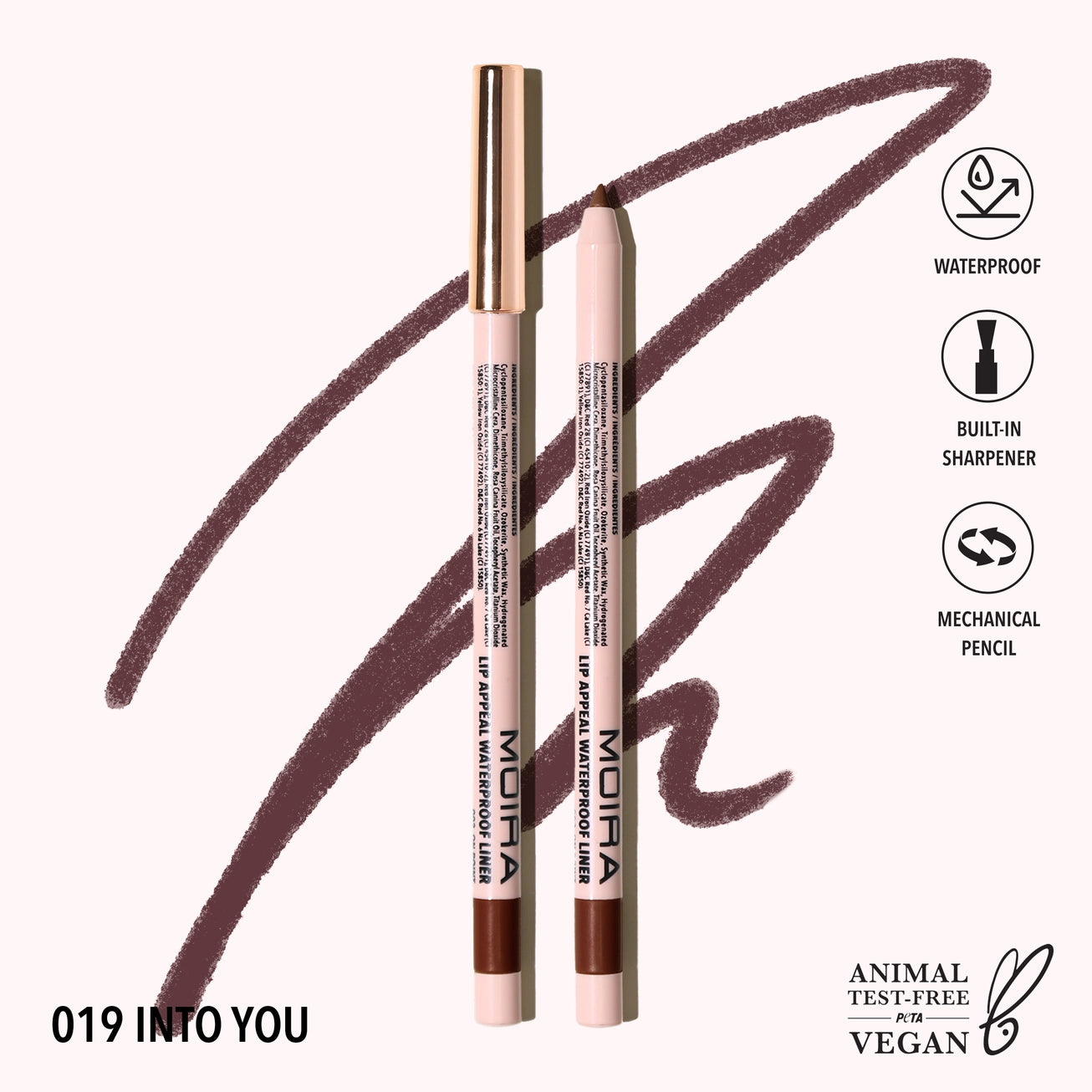 Moira Cosmetics - Crayon Lip Appeal Waterproof Liner teinte 019 Into You