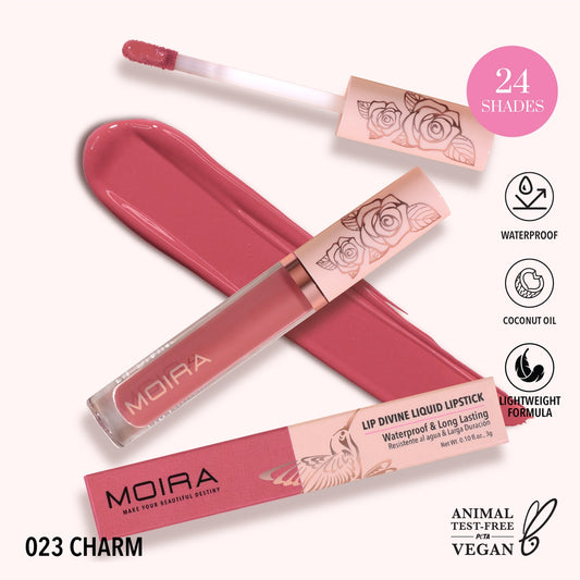 Moira Cosmetics - Lip Divine Liquid Lipstick teinte 023 Charm