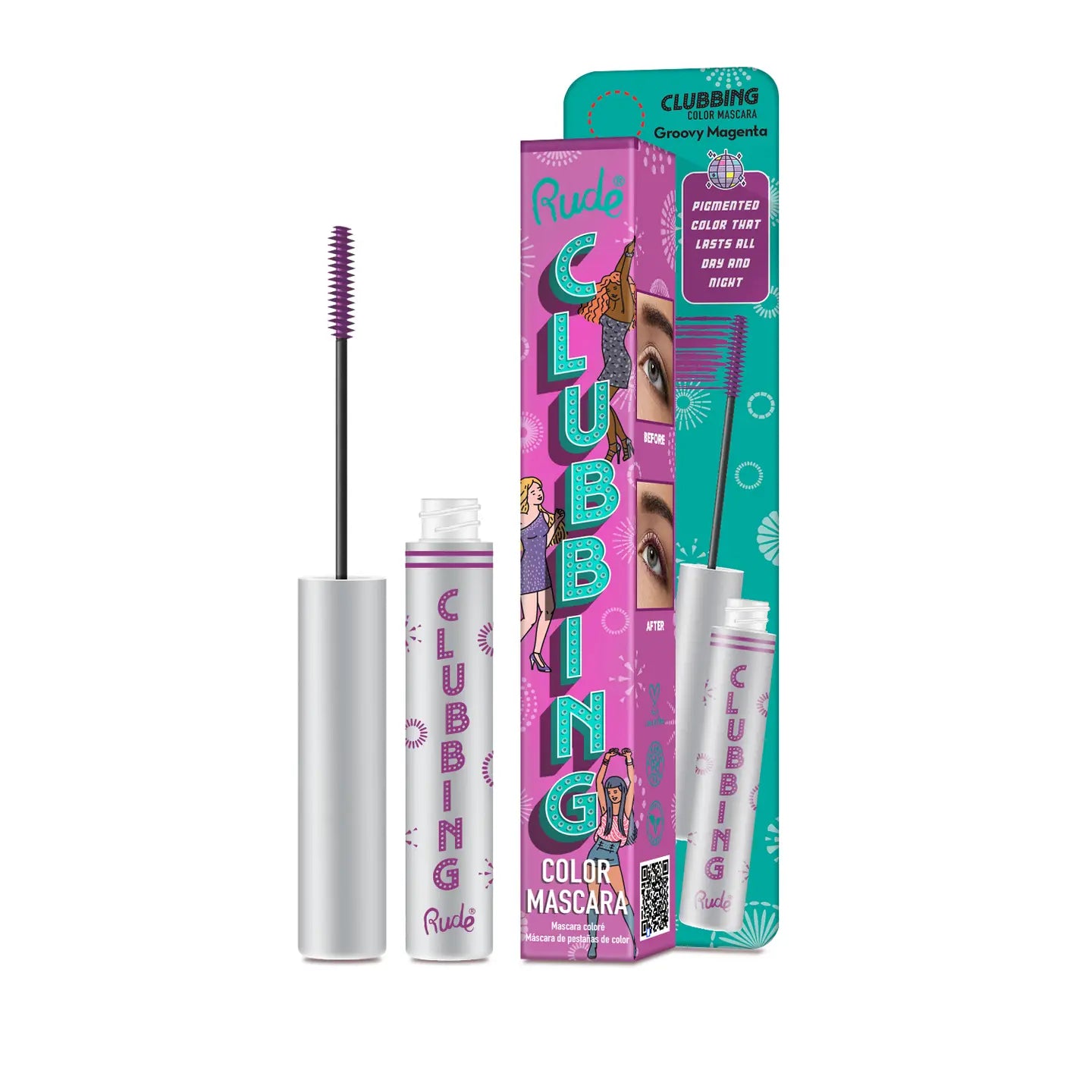 Rude Cosmetics - Mascara Coloré Clubbing Teinte Groovy Magenta